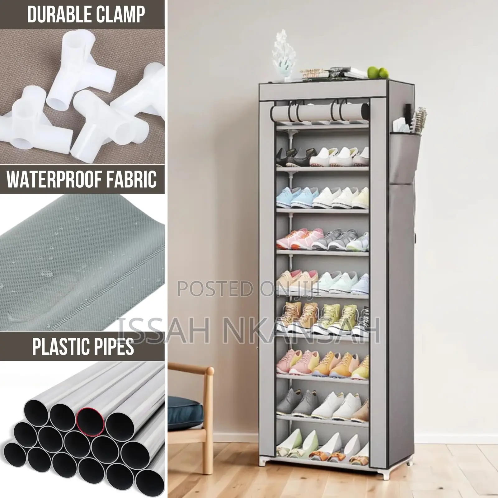 10 Tiers Fabric Shoes Rack