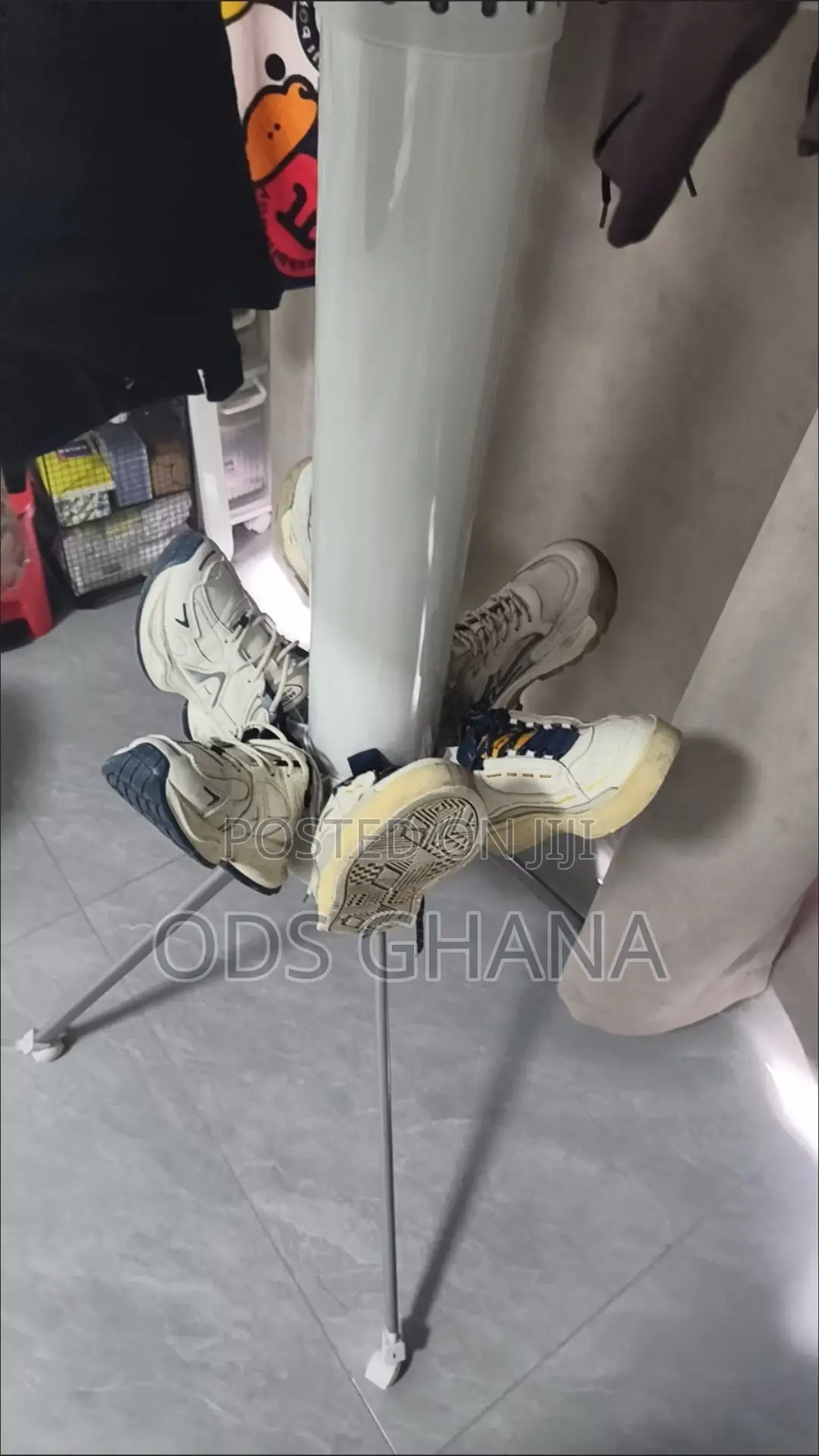 Rotating Clothes Hanger Metal Drying Rack Foldable Rod for Home