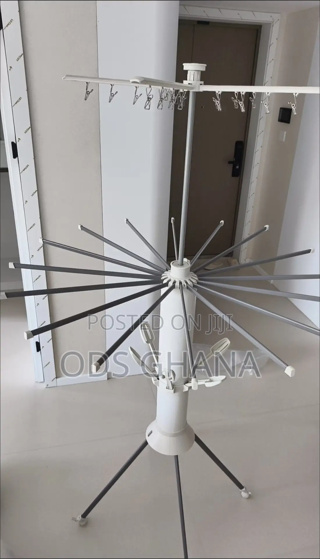 Rotating Clothes Hanger Metal Drying Rack Foldable Rod for Home