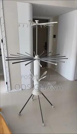 Rotating Clothes Hanger Metal Drying Rack Foldable Rod for Home