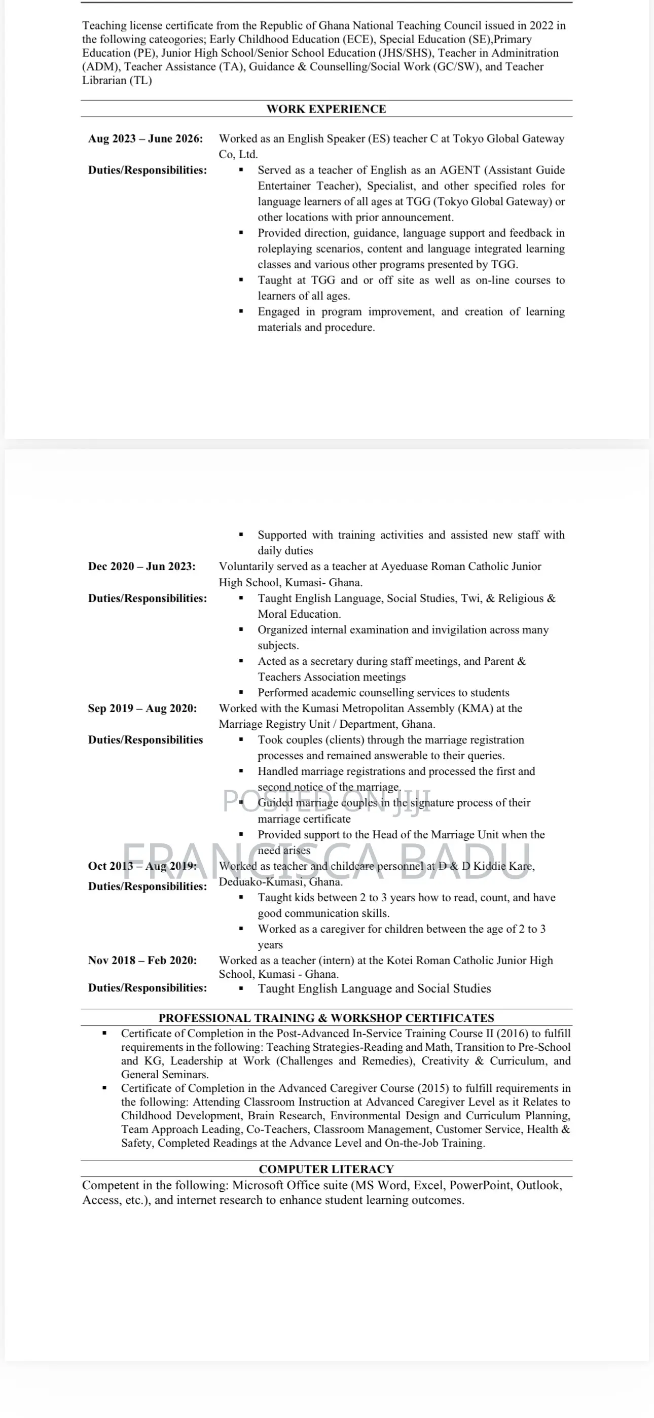 Manufacturing CV