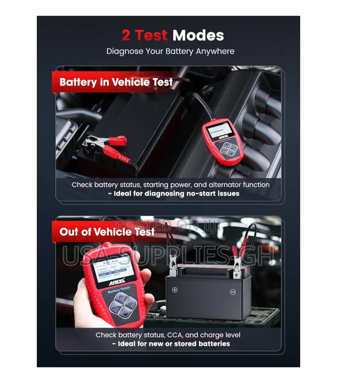 ANCEL BA101 Car Battery & Alternator Tester From USA
