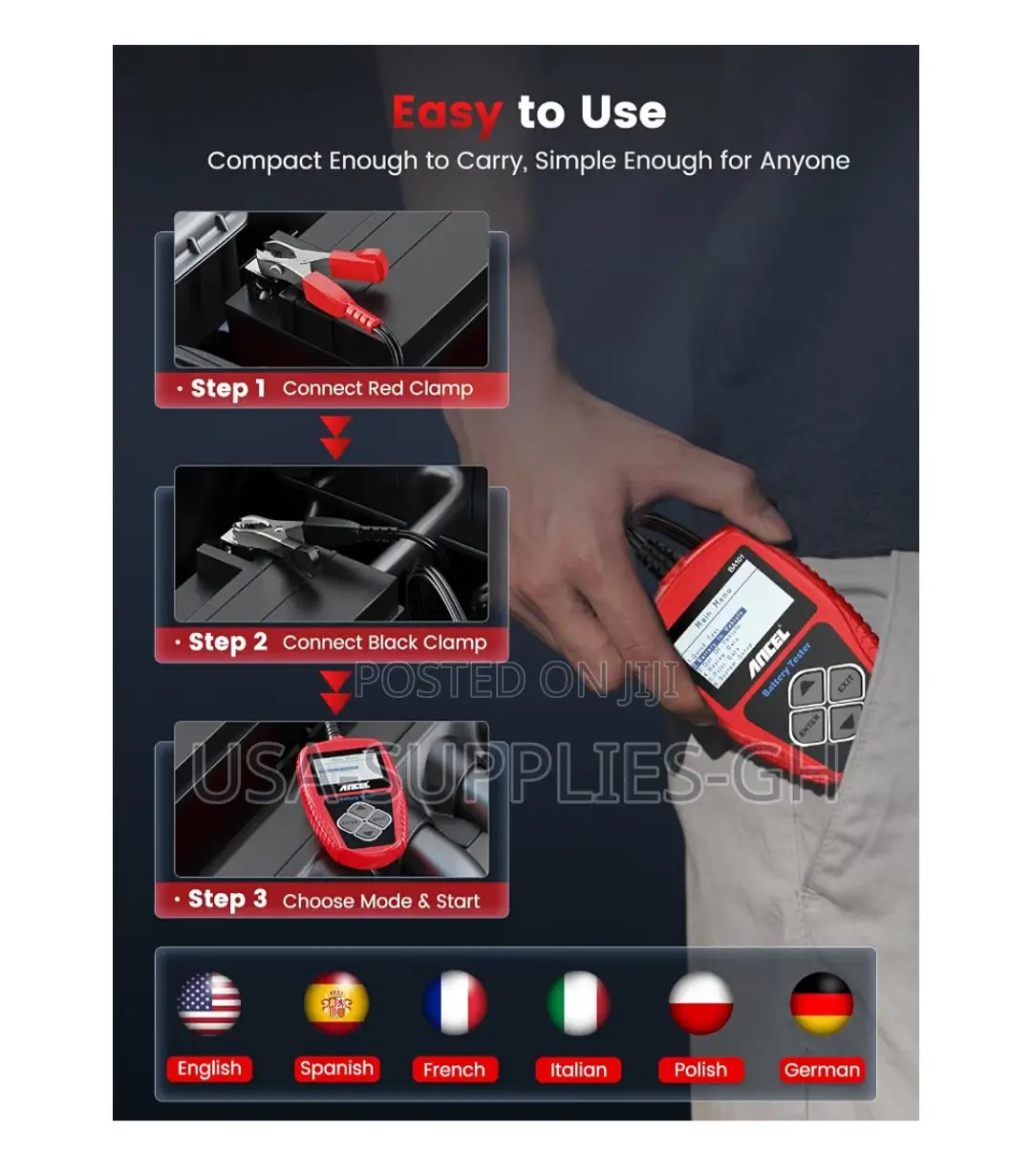 ANCEL BA101 Car Battery & Alternator Tester From USA
