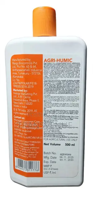 Vestige Agri Humic Liquid 500ml - Plant Growth Booster