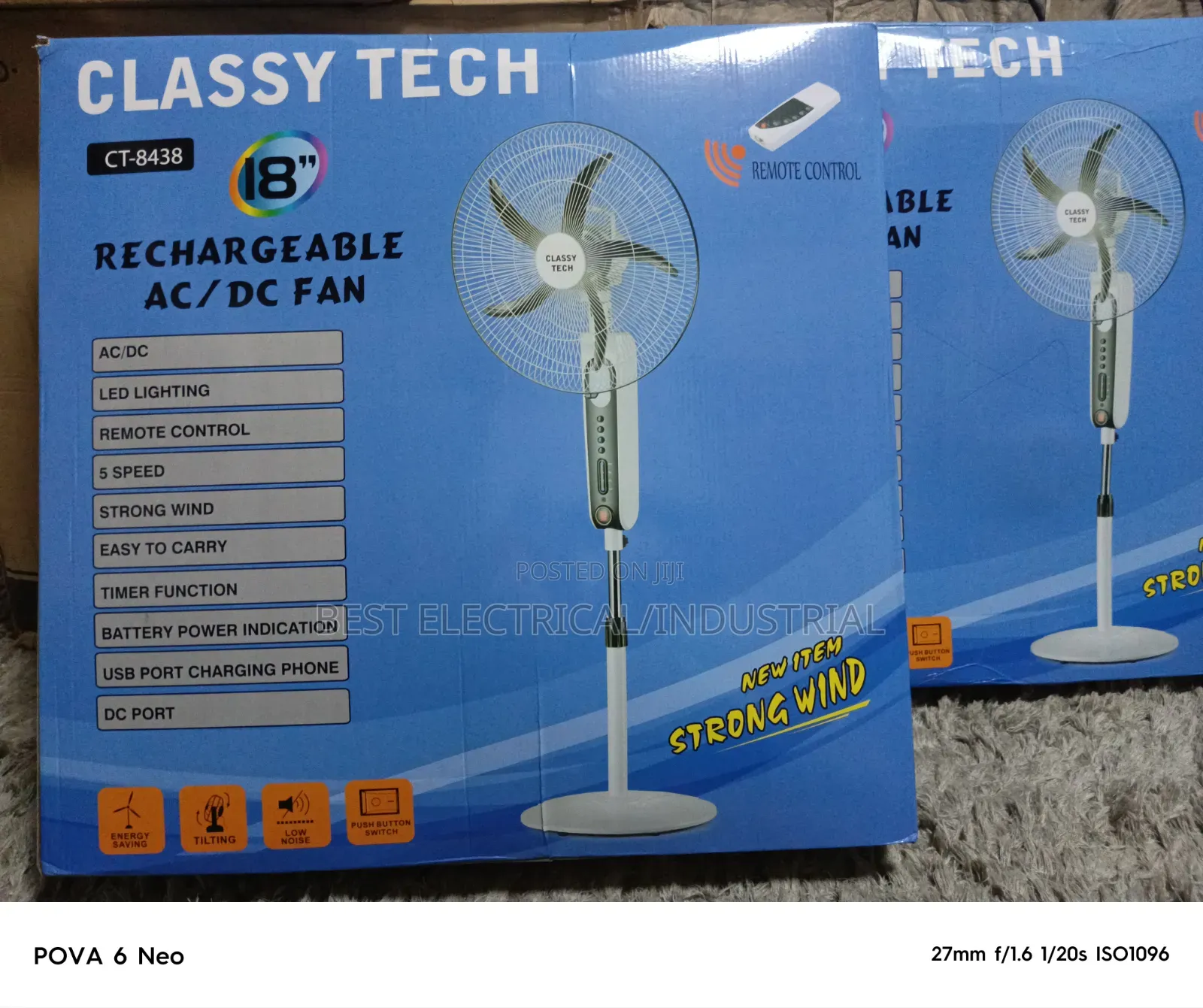 Rechargeable Fan 18 Inches