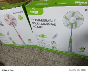 Rechargeable Solar Stand Fan 18 Inches AC DC