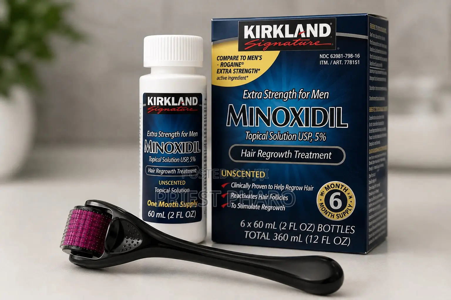 Kirkland Minoxidil and Derma Roller Combo