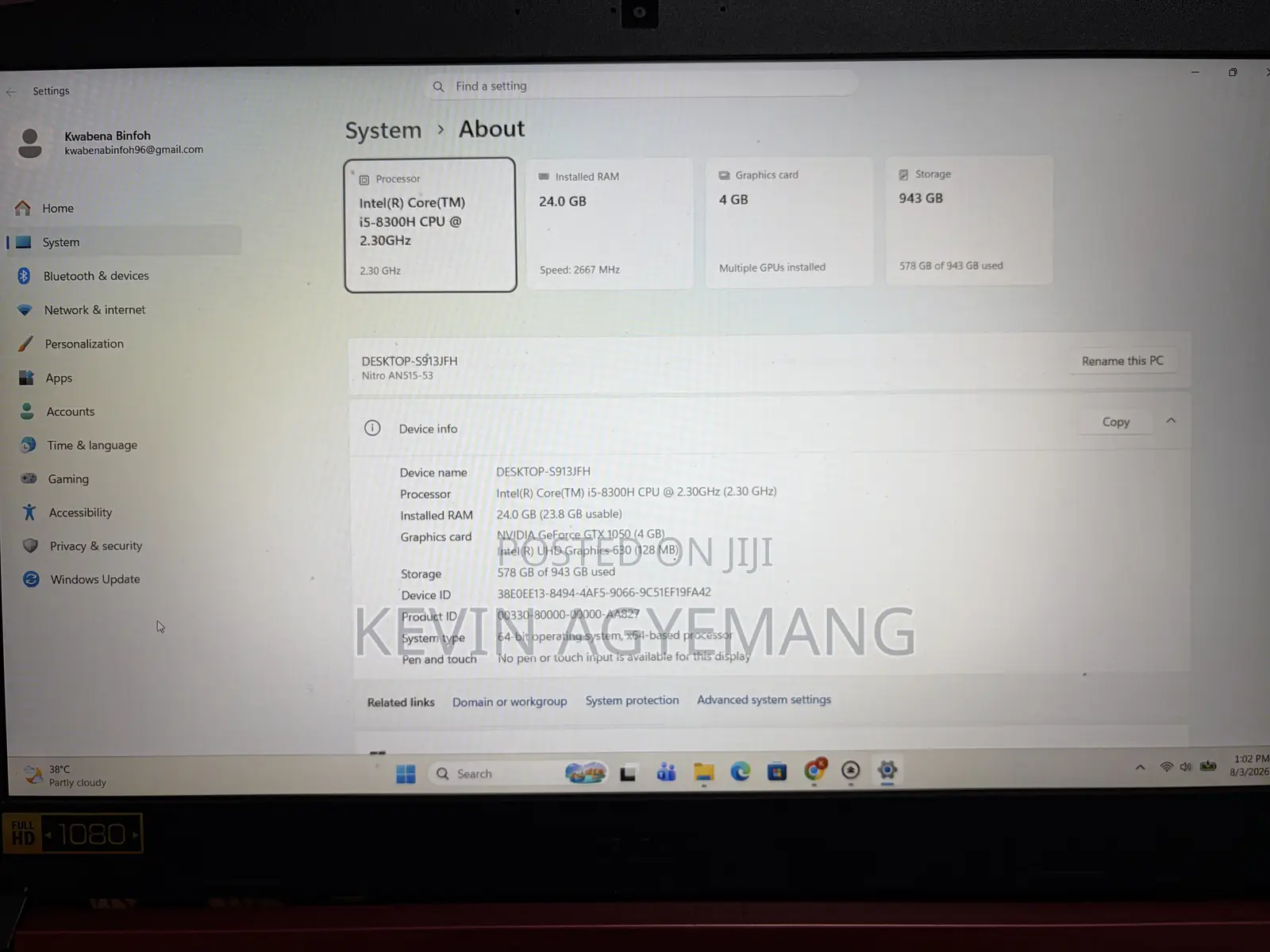 Laptop Acer Nitro 5 24GB Intel Core 5 SSD 1T