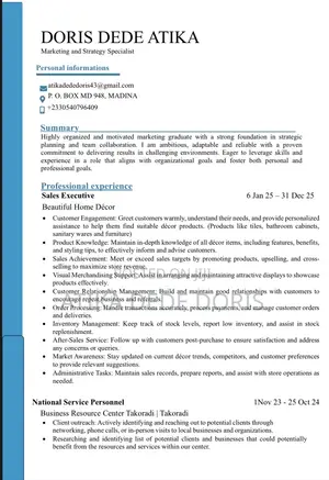 Clerical Administrative CV