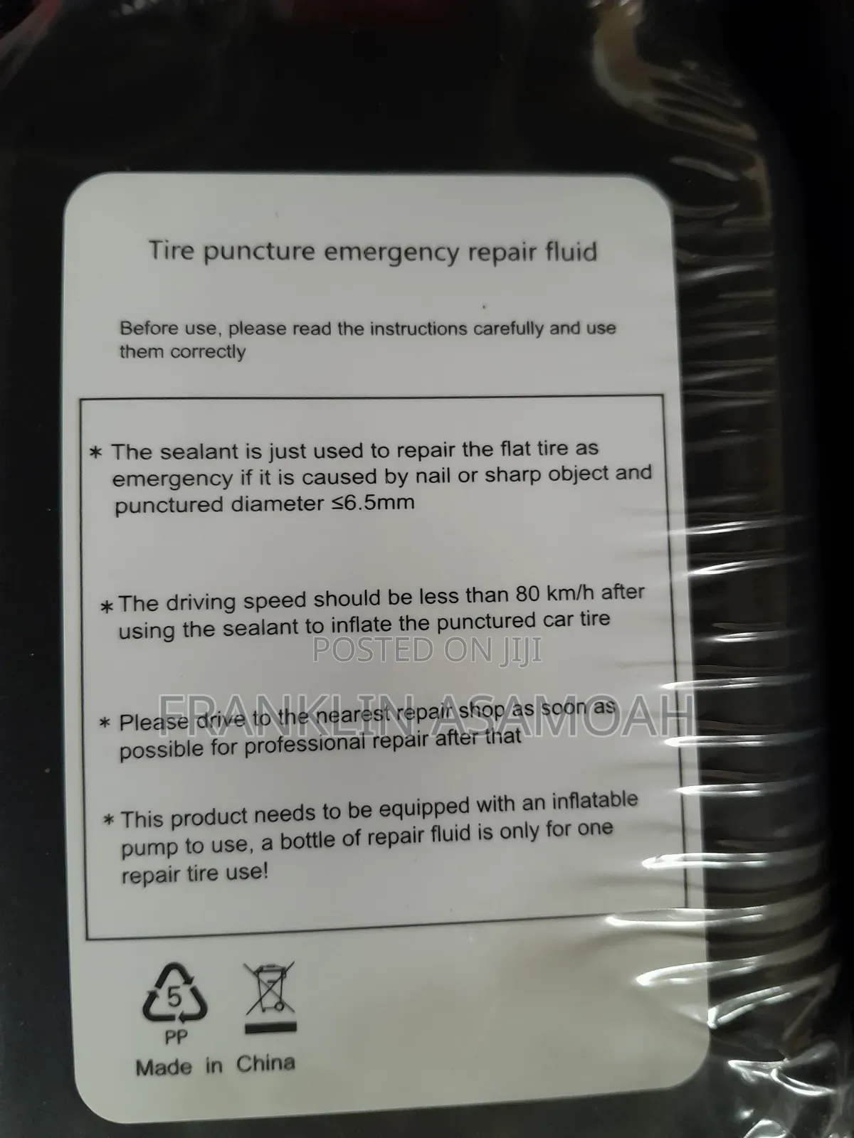 Emergency Tyre Inflator With Sealant