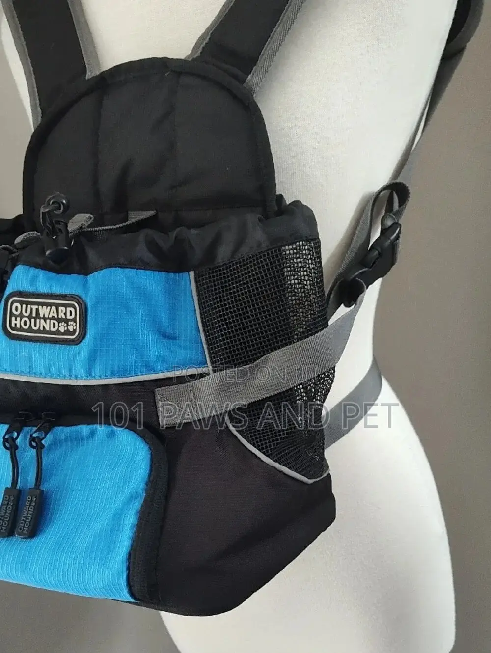 Outward Hound Blue and Black Hands-Free Front/ Back Pet Carrier
