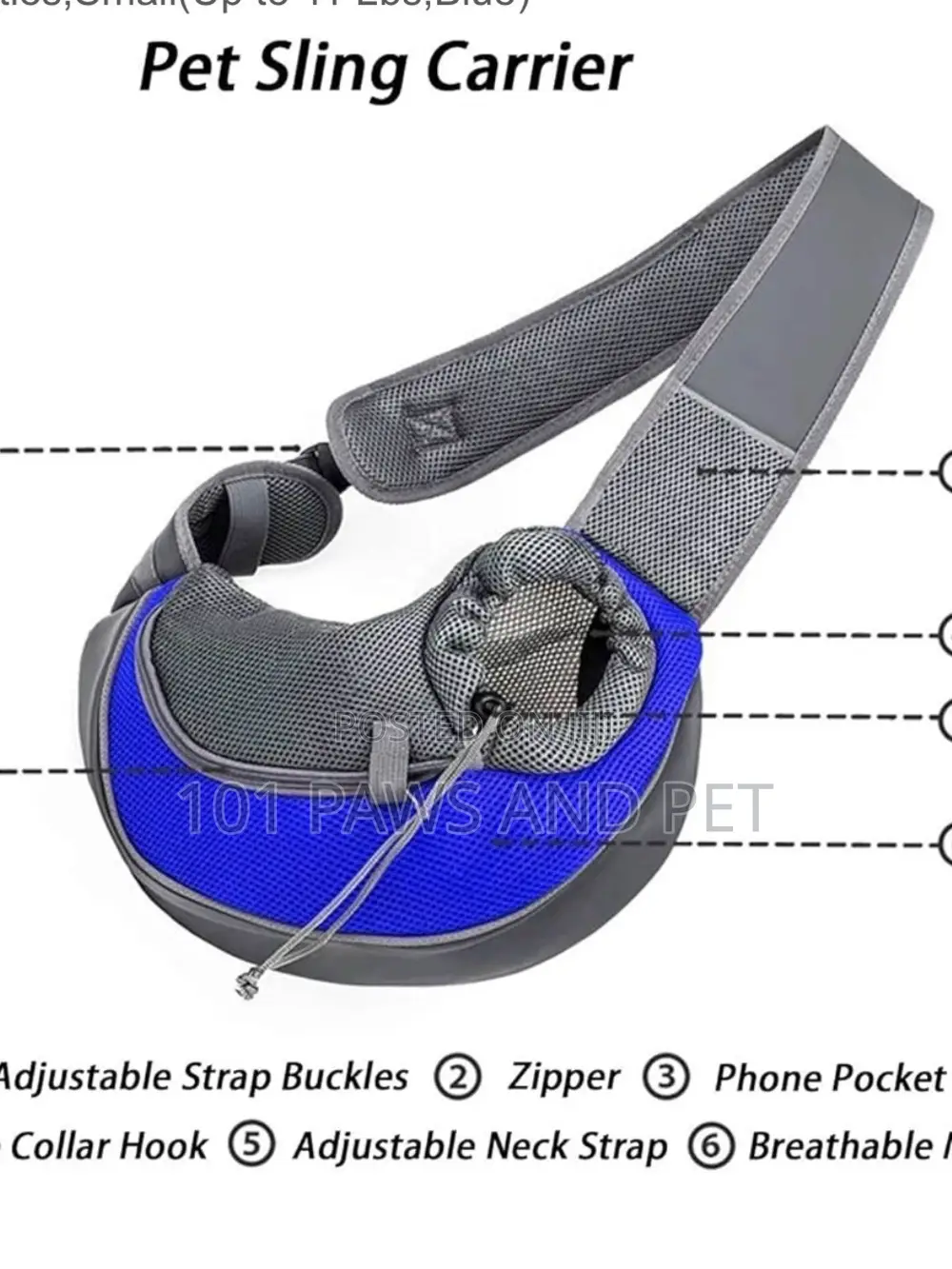 Pink Gray Pet Sling Carrier - Hands-Free Small Dog Cat Carrier