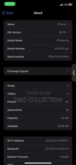 Apple iPhone XR 64 GB Black