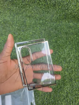 Galaxy Z Fold 8 Transparent Case With a Gold Finish