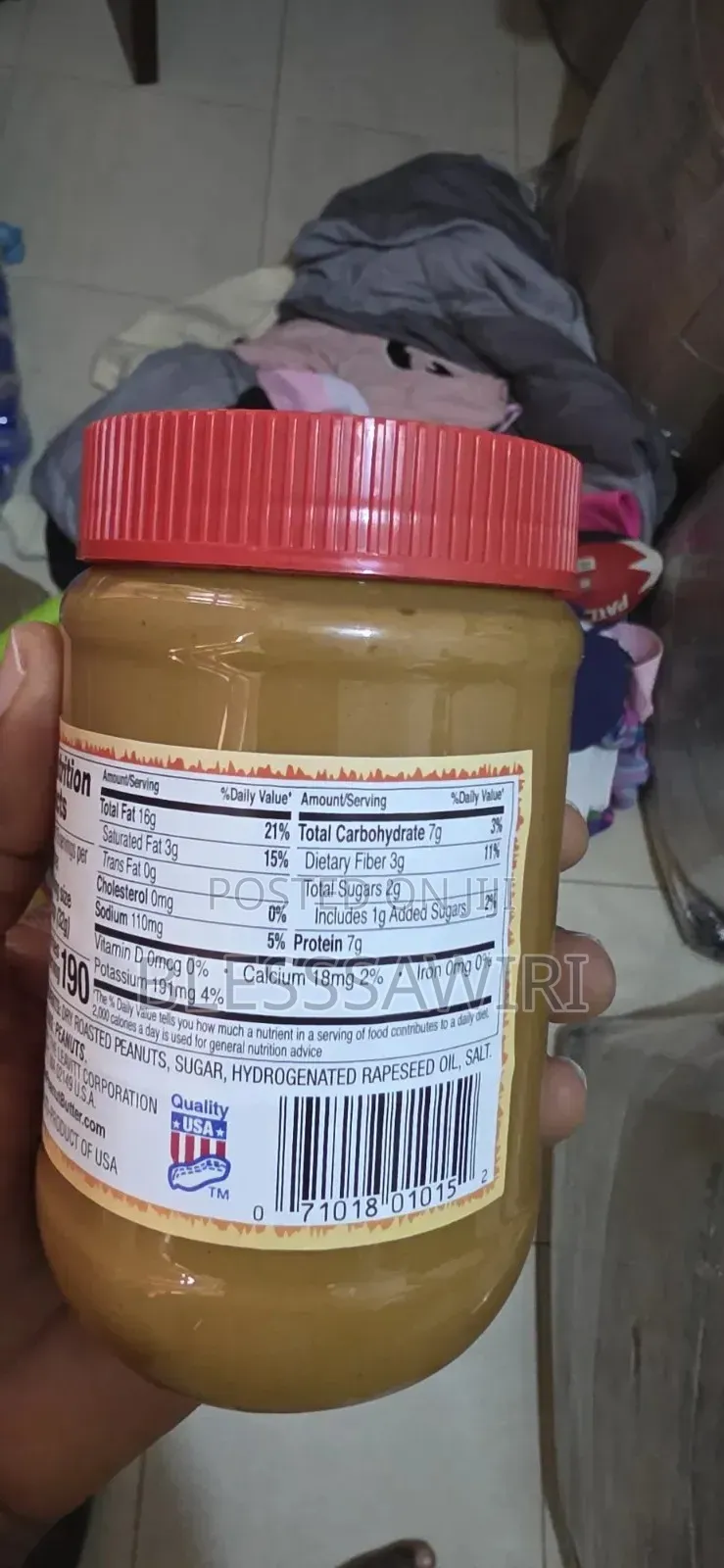 Teddie All Natural Smooth Peanut Butter From USA