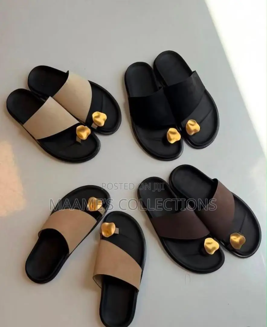 Zara Light Luxury Metallic Decor Slippers for Women (Comes With a Box)
