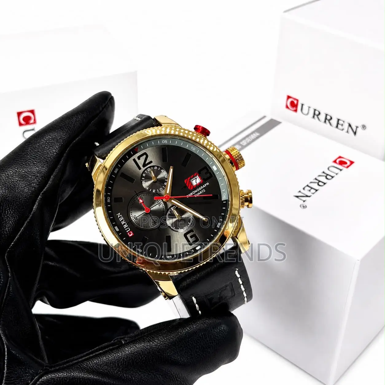 CURREN 8324 Leather Quartz Wrist Watch