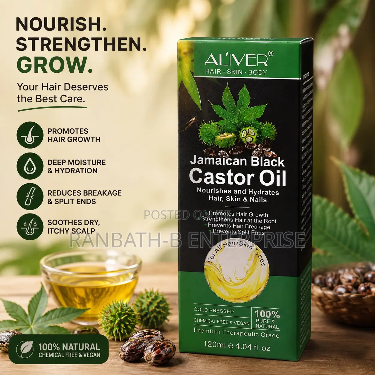AL’IVER Jamaican Black Castor Oil – Complete Hair Care Solution