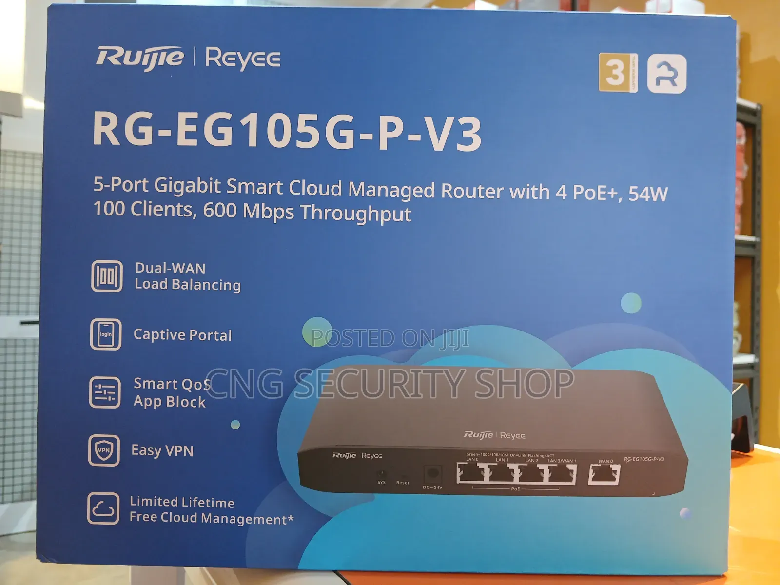5 Port Gigabit Dmart Cloud Managed Router RG-EG105G-P-V3