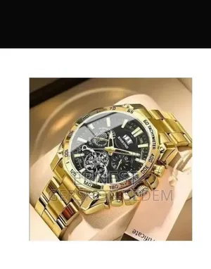 Men’s Business Tourbillon Watch – Steel Band, Gold Finish (Gift Set)