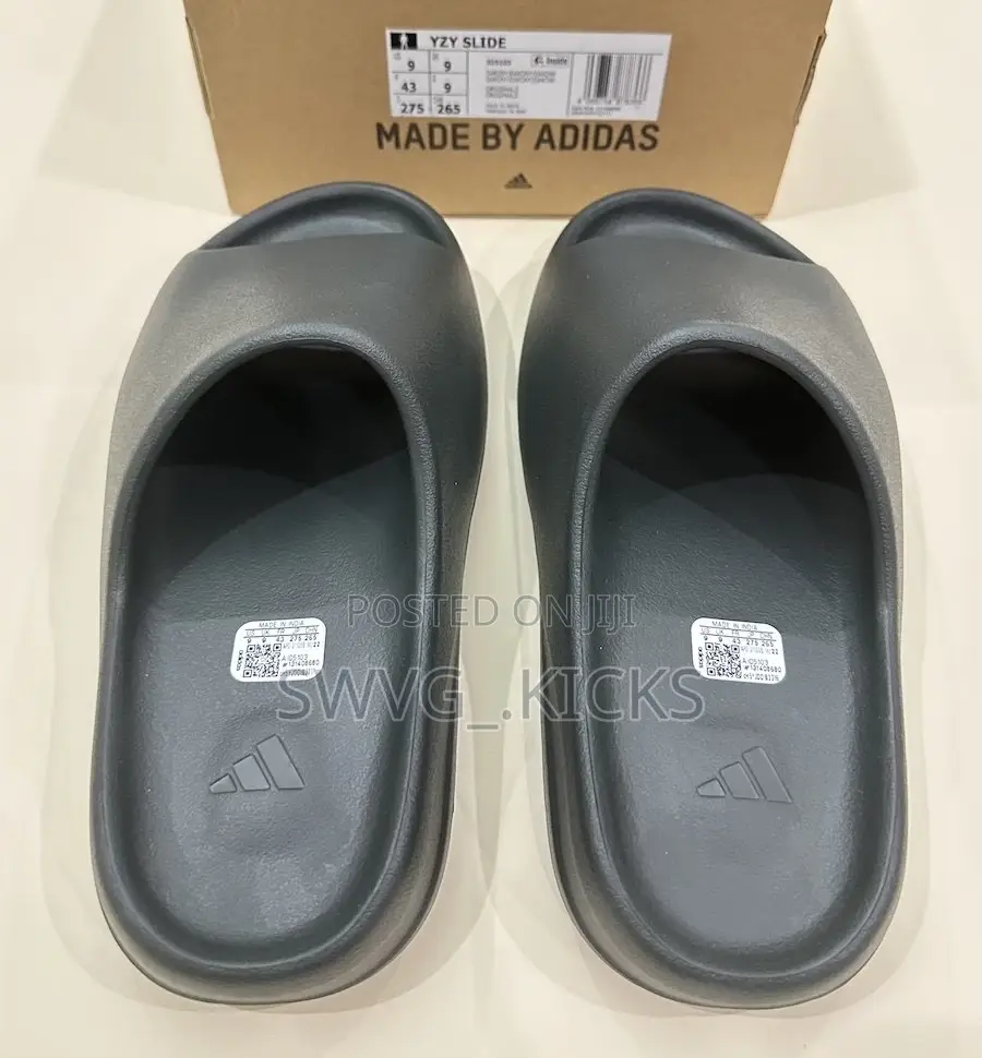 Adidas Yeezy Slides Flax and Dark Onyx