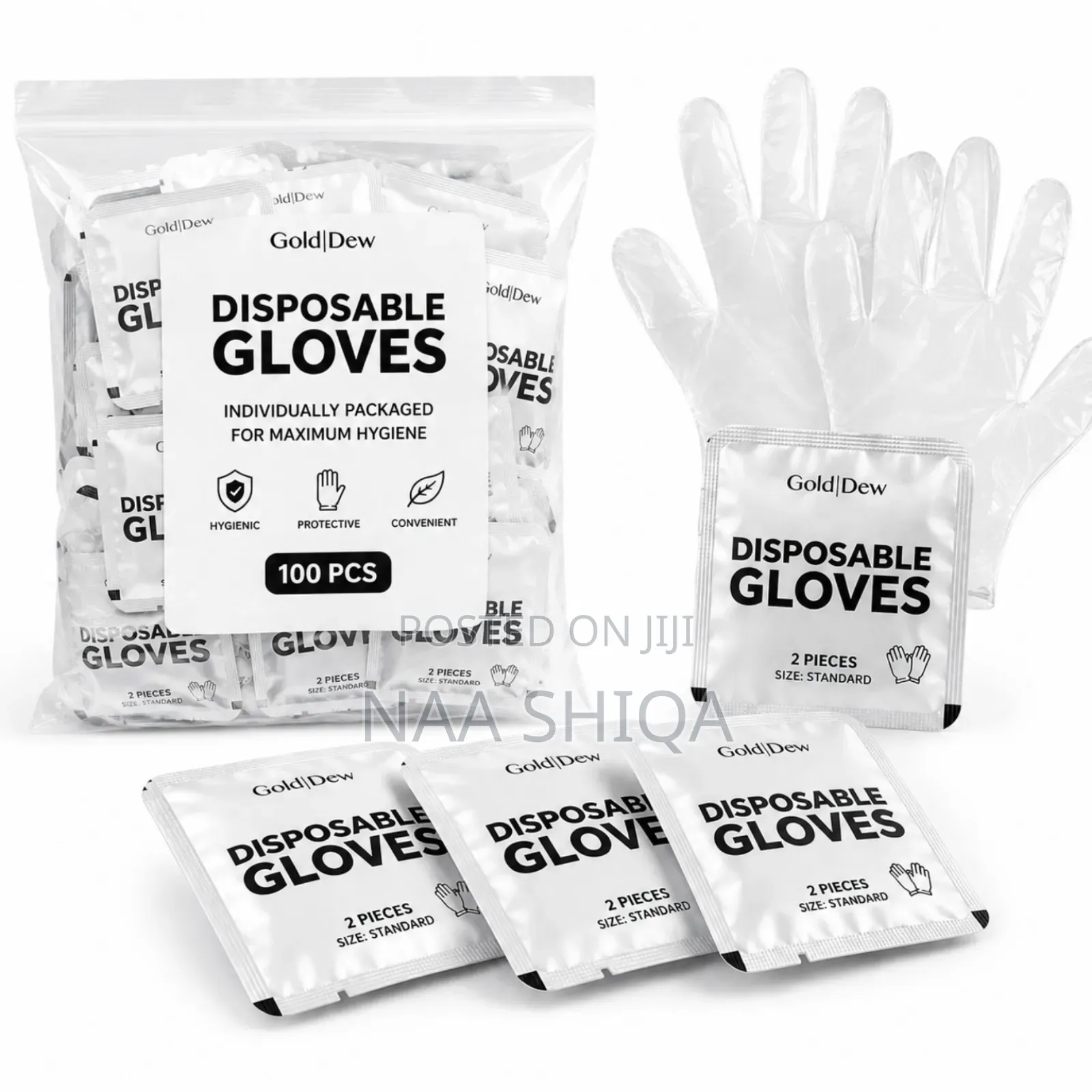 100pcs-Disposable Gloves- Individually Packaged