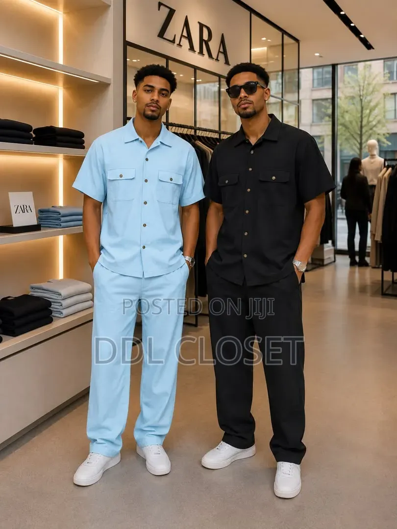 Men's Matching 2- Piece Linen Set