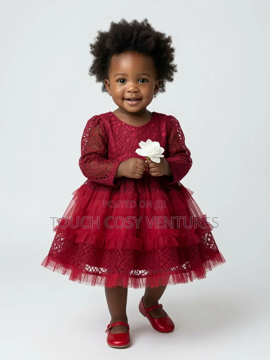 Burgundy Lace Tulle Party Dress- 18m-2 Years
