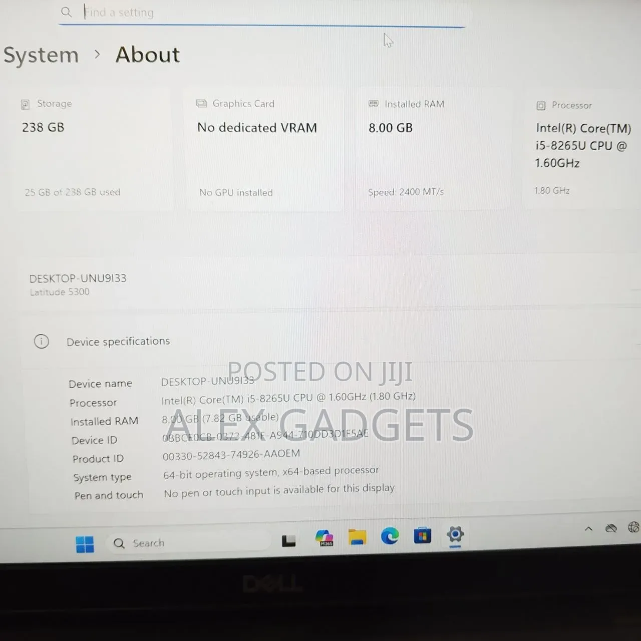 Laptop Dell Latitude 5300 8GB Intel Core i5 SSD 256GB