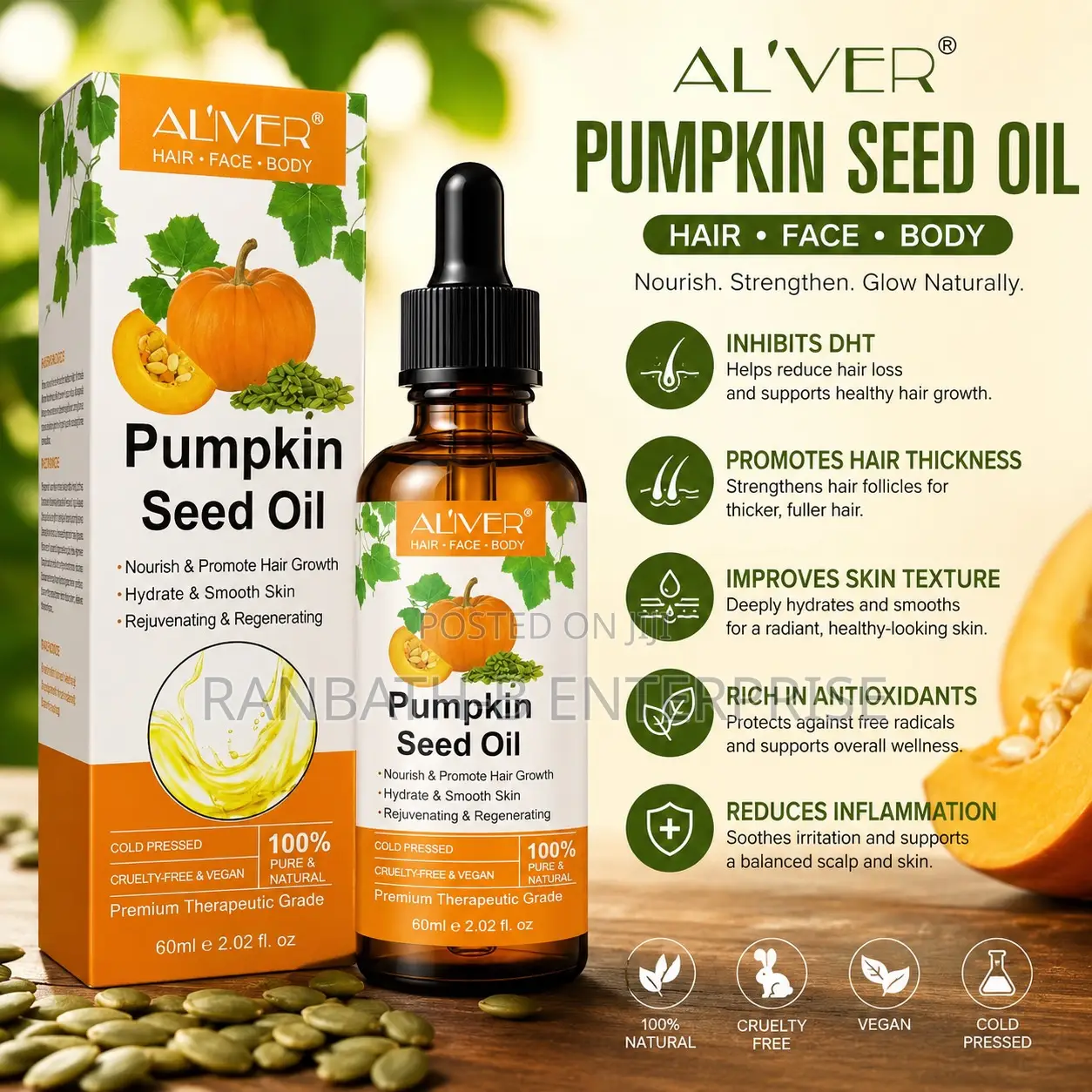 AL’IVER Pumpkin Seed Oil – Promote Hair Growth
