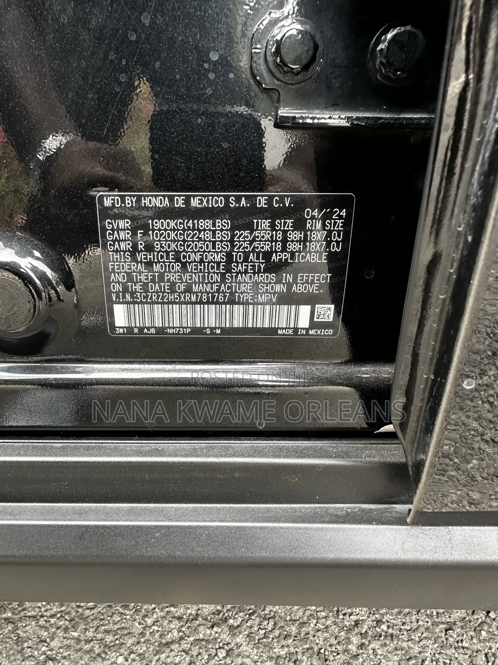 Honda HR-V 2024 Black