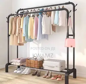 Freestanding Double-Rod Clothing Rack