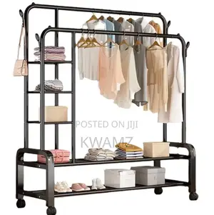 Freestanding Double-Rod Clothing Rack