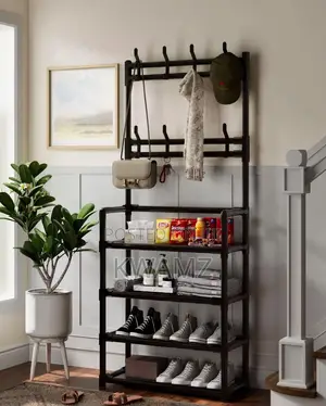 Freestanding Double-Rod Clothing Rack