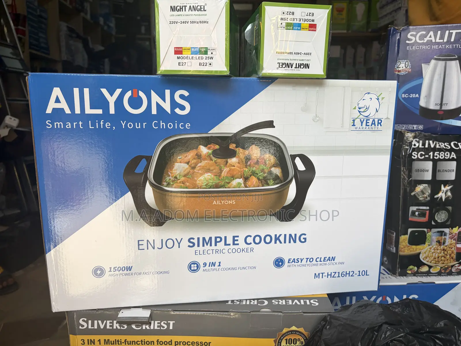 Ailyons 9 in 1 Electric Cooker With 1500w