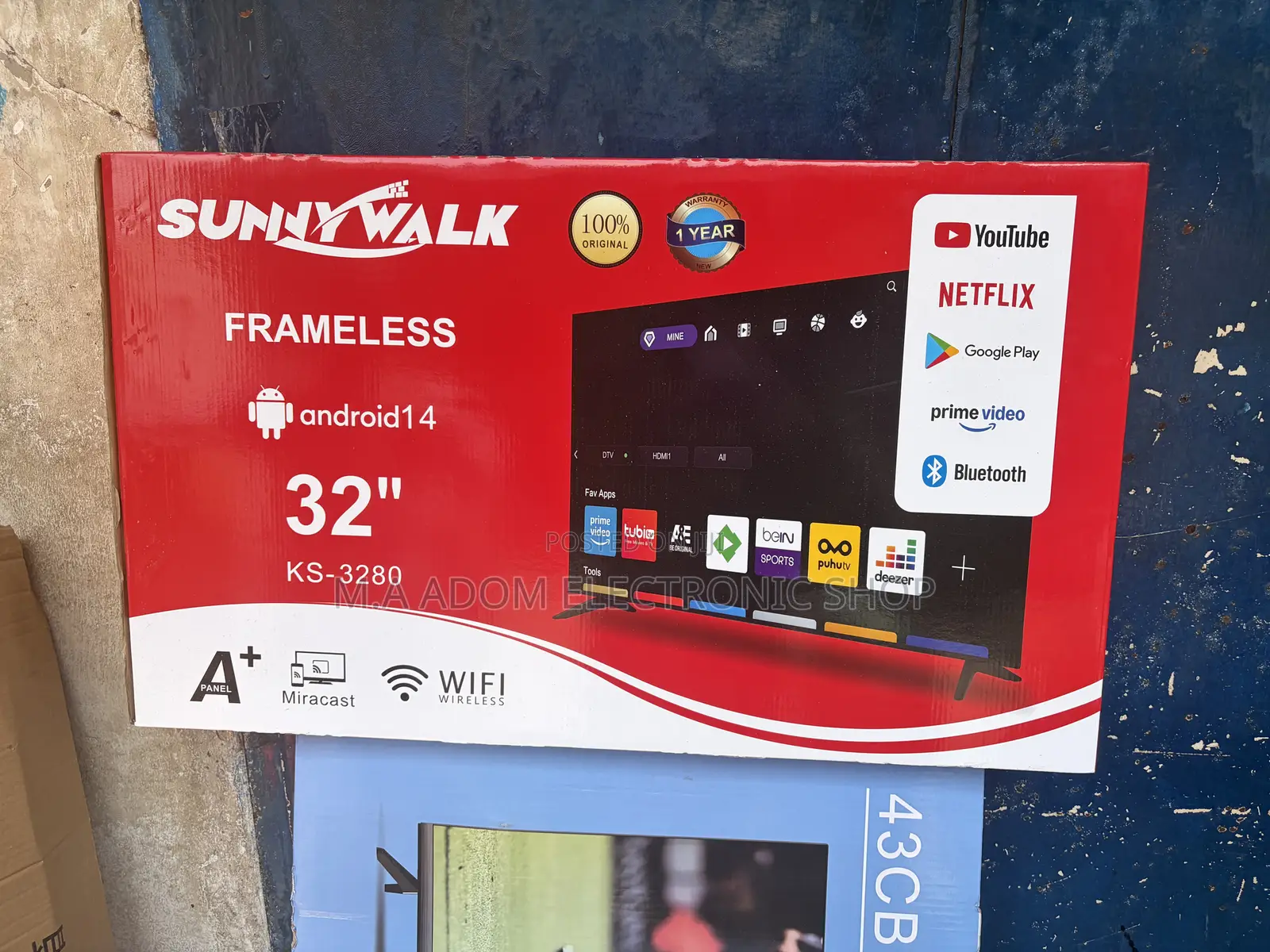Sunnywalk 32” Smart Android Bluetooth Led TV