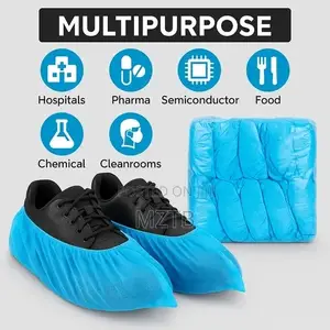 100 Disposable Shoe Covers - Blue