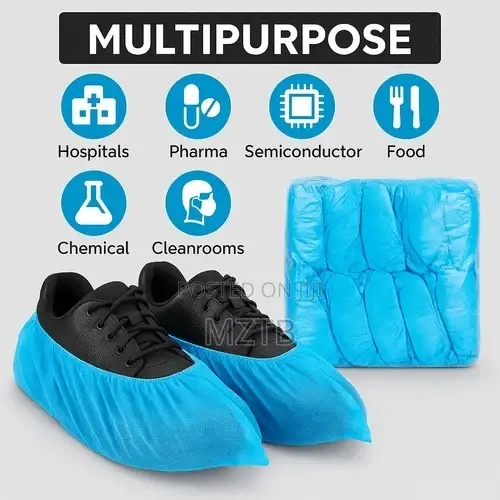 100 Disposable Shoe Covers - Blue