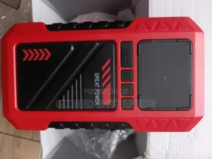 Portable Car Jump Starter Pack, Tire Inflator, Flashlight, Power Bank.