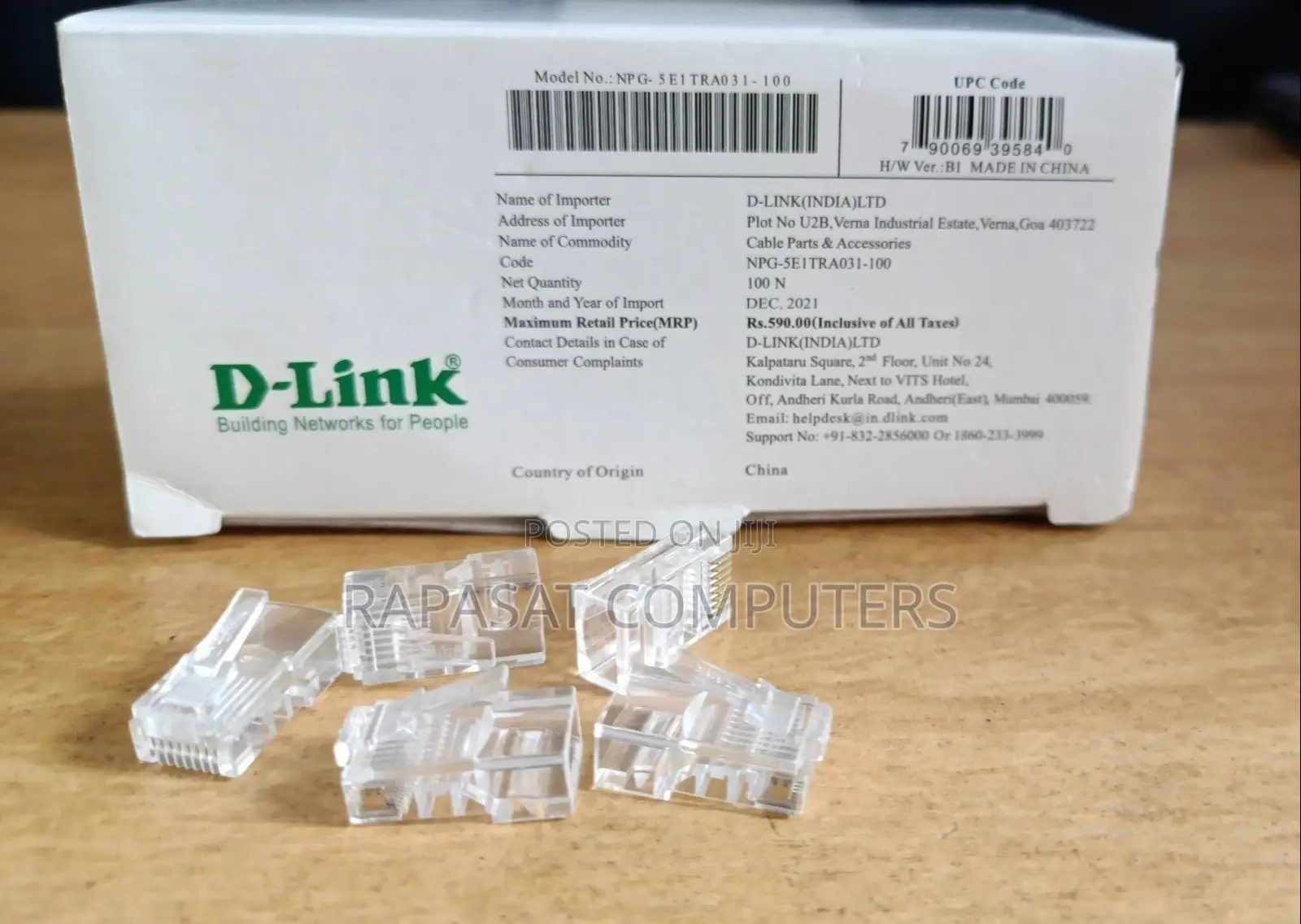 D-Link Cat 6 RJ45 Connectors (100pcs/Pack)