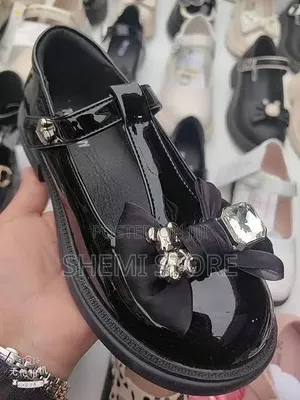Glossy Black Leather Mary Jane Shoe