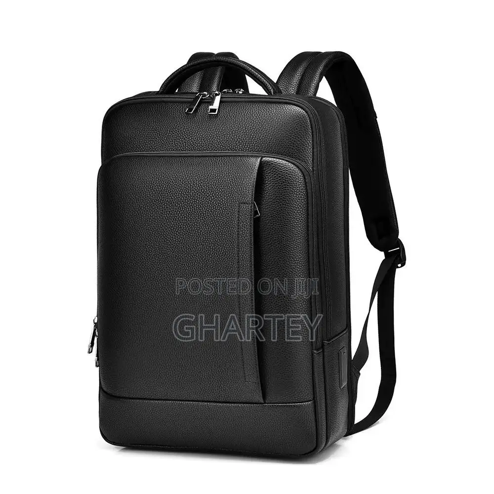 Premium MultiCompartment QualityLeather Business Backpack Professional