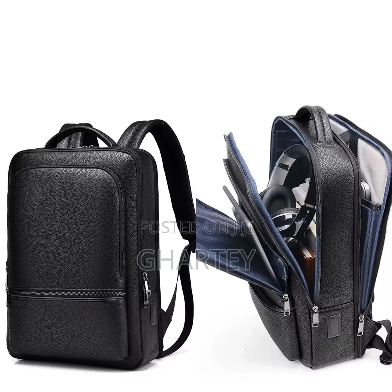 Premium MultiCompartment QualityLeather Business Backpack Professional