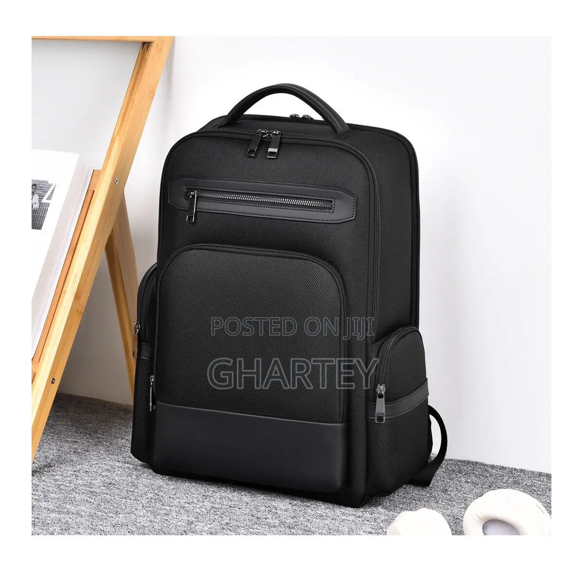 Premium MultiCompartment QualityLeather Business Backpack Professional