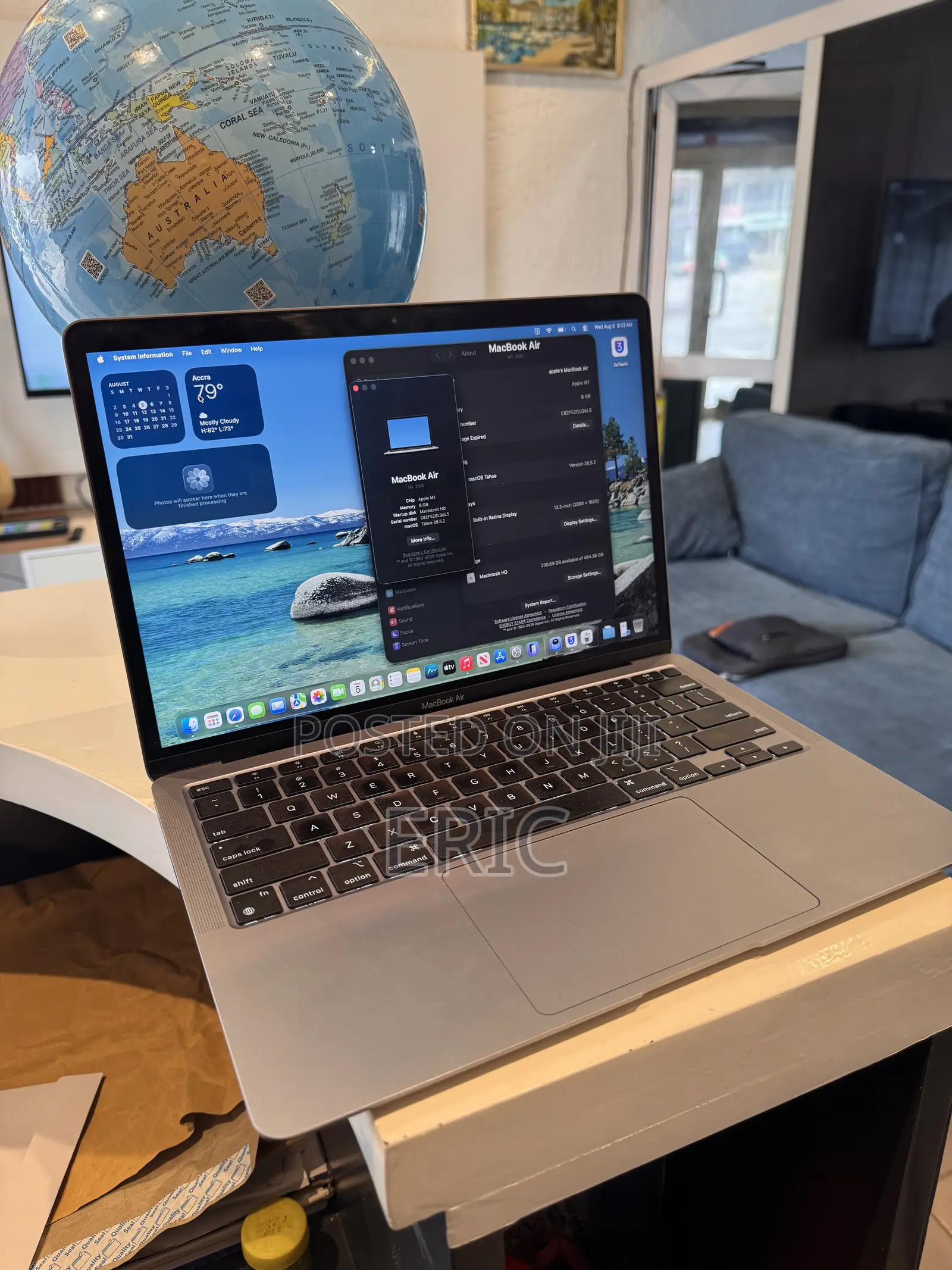 Laptop Apple MacBook Air 2020 M1 8GB Apple M1 HDD+SSD 512GB