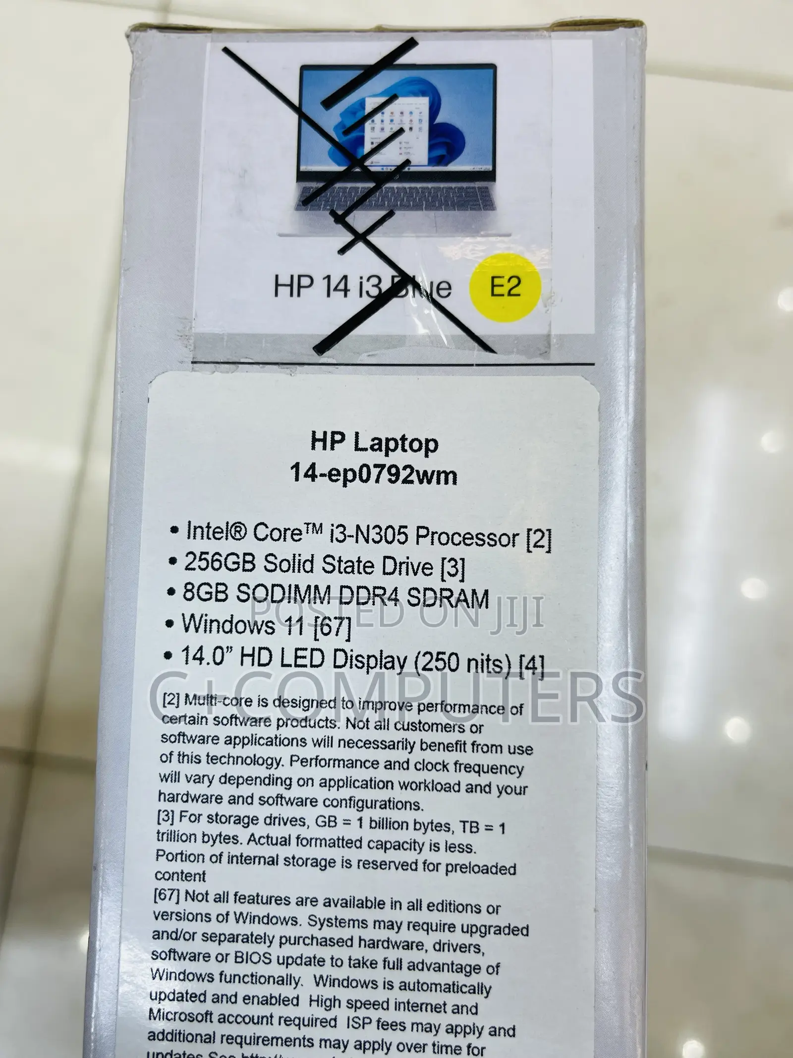 New Laptop HP 14-dq1088wm 8GB Intel Core i3 SSD 256GB