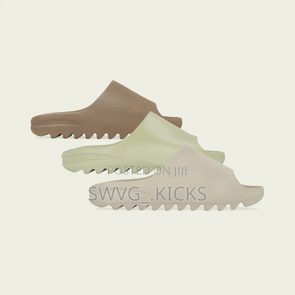 Adidas Yeezy Slides Flax and Dark Onyx