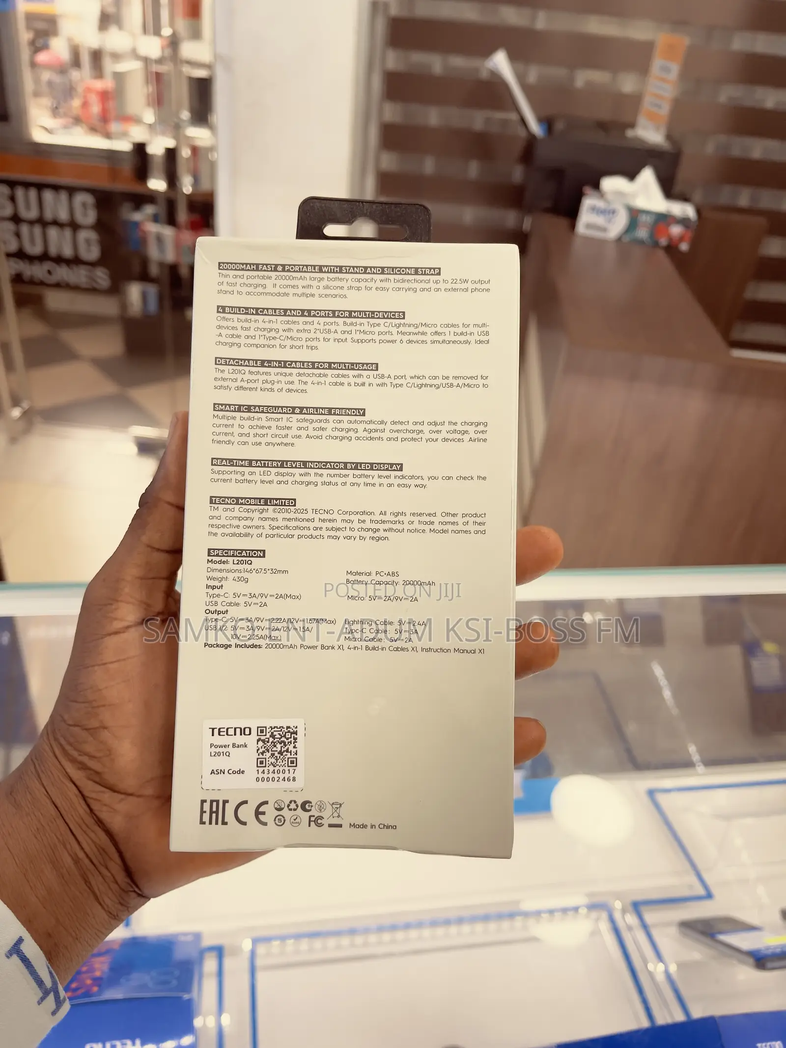 Tecno 20000 Mah L201q Power Bank