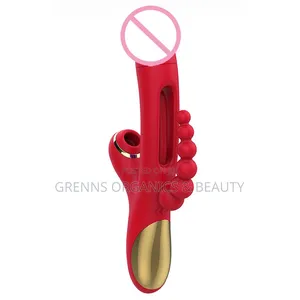 4in1 Suction Flapping G-Spot Anal Beads Vibrator Red or Purple