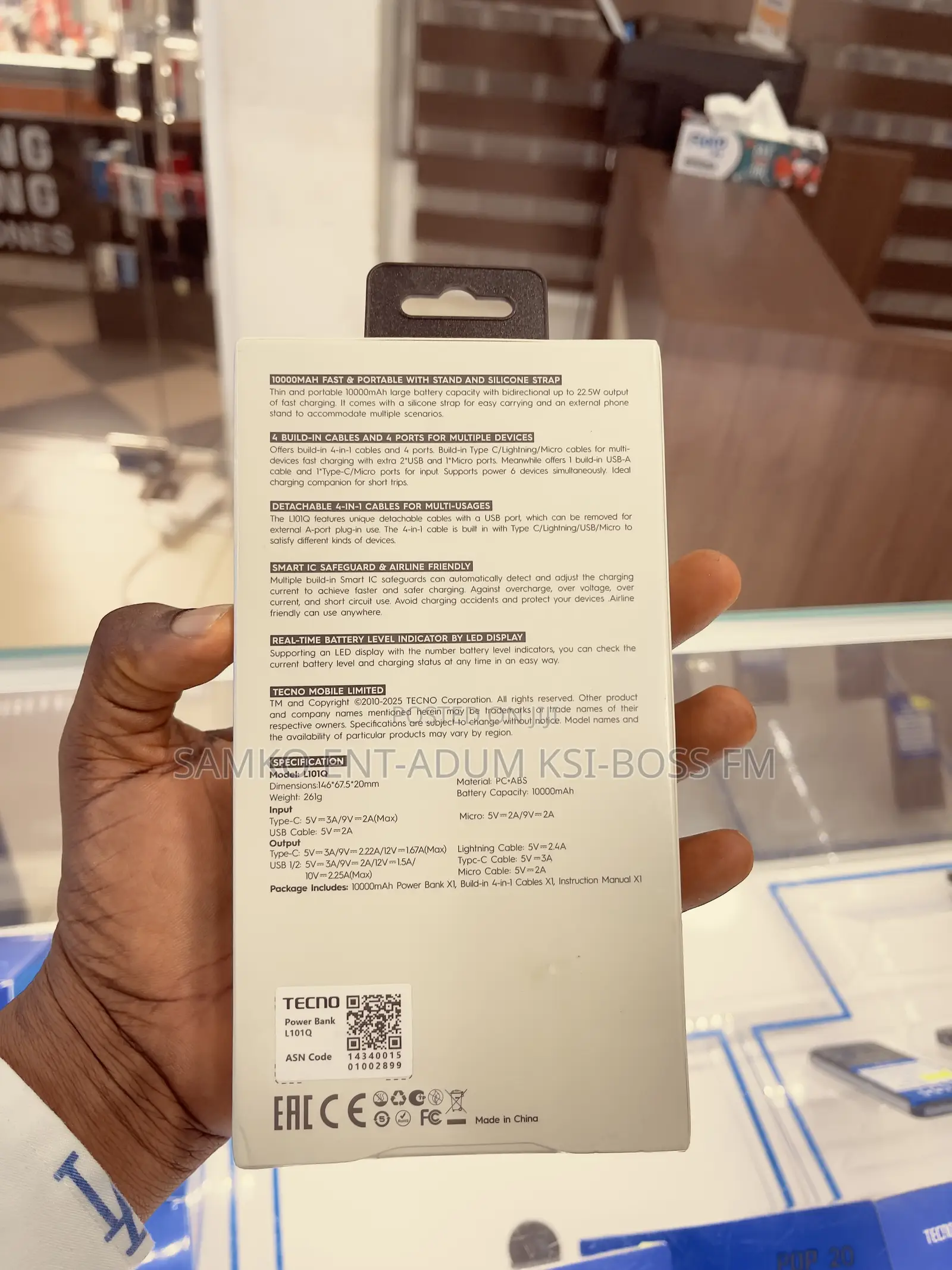 TECNO 10000 mAh L101Q Power Bank